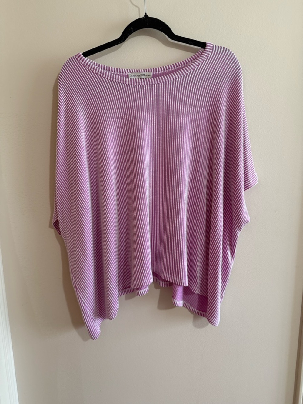 Zenana Outfitters Pink and White Striped Ribbed Top. PTP 31. Never Worn. - Picture 2 of 4